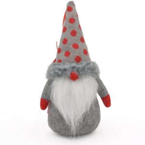 DEKORACINIS KALĖDŲ SENELIS SU DOVANŲ MAIŠELIU 20CM PILKAS 1066882 - Image 2