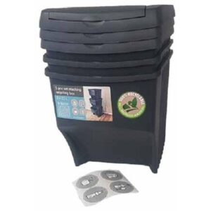 ŠIUKŠLIADĖŽĖS ATLIEKŲ KIBIRAI 22 L RINKINYS 3 VNT. ANTRACITO SPALVOS 428743 - Image 5