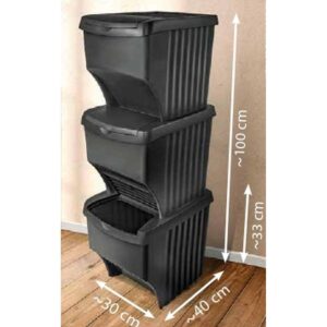 ŠIUKŠLIADĖŽĖS ATLIEKŲ KIBIRAI 22 L RINKINYS 3 VNT. ANTRACITO SPALVOS 428743 - Image 8