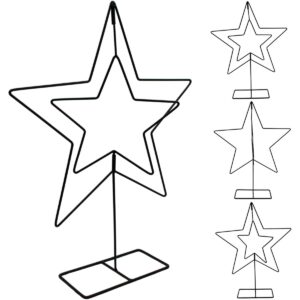 DEKORACINĖ ŽVAIGŽDĖ SU STOVU METALINĖ 50CM JUODA MICA 3315138