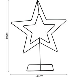 DEKORACINĖ ŽVAIGŽDĖ SU STOVU METALINĖ 50CM JUODA MICA 3315138 - Image 7