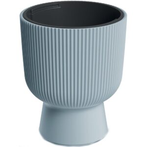 GĖLIŲ VAZONAS MILLY SU KOJELE 30CM ŠVIESIAI PILKAS 570938 - Image 2