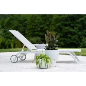 GĖLIŲ VAZONAS MILLY SU KOJELE 30CM ŠVIESIAI PILKAS 570938 - Image 6