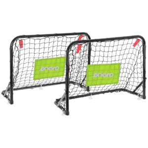 2 METALINIŲ VARTŲ RINKINYS SU TINKLU, FUTBOLO KAMUOLIU IR POMPA 60X45X24CM ENERO 1053233 - Image 5