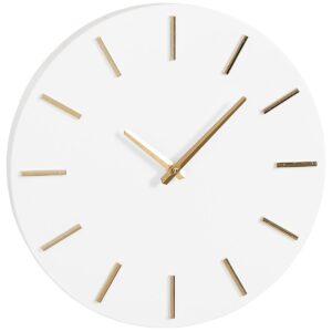 ALIUMININIS SIENINIS LAIKRODIS BALTAS SKERSMUO 35,5CM MICA 2085836
