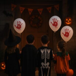 HALLOWEEN DEKORACINIS BALIONAS SU KRUVINU PLAŠTAKOS ATSPAUDŽIU 10VNT 563628 - Image 3