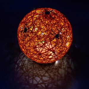 DEKORACINIS LED ŠVIEČIANTIS RUTULYS SU VORU 15CM HALLOWEEN ORANŽINIS 1063508 - Image 2
