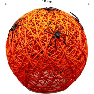 DEKORACINIS LED ŠVIEČIANTIS RUTULYS SU VORU 15CM HALLOWEEN ORANŽINIS 1063508 - Image 4