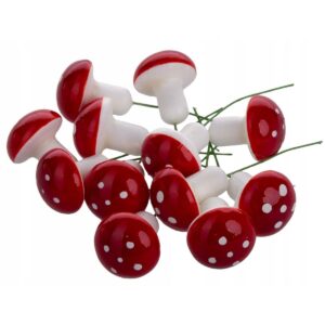 DEKORACINĖ FIGŪRĖLĖ GRYBŲ MUSMIRĖS ANT VIELUTĖS 9VNT 1065830 - Image 8