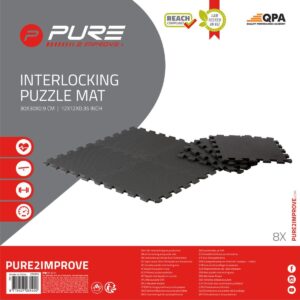 DĖLIONĖS TIPO KILIMĖLIS TRENIRUOKLIAMS 8VNT. 30x30x0,9CM JUODAS PURE 2 IMPROVE 7035400 - Image 9