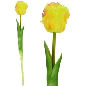 TULIPAN TAMSIAI GELTONAS 38CM KAIP GYVAS PAVASARINĖ DEKORACIJA 1075242 - Image 2