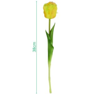 TULIPAN TAMSIAI GELTONAS 38CM KAIP GYVAS PAVASARINĖ DEKORACIJA 1075242 - Image 4