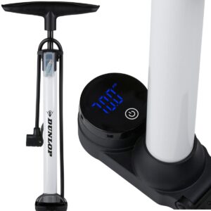 DUNLOP DIRBTUVIŲ IR DVIRAČIŲ POMPA 174Psi (12Bar) SU ELEKTRONINIU MANOMETRU, SULANKSTOMAS PAGRINDAS 436340