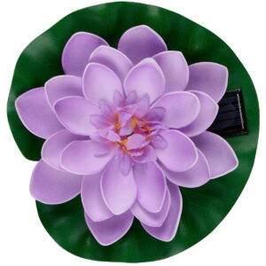 SAULĖS ENERGIJA ĮKRAUNAMAS ŠVIEČIANTIS VANDENS LELIJOS LOTOSO ŽIEDAS 18CM VIOLETINIS 1085395 - Image 3
