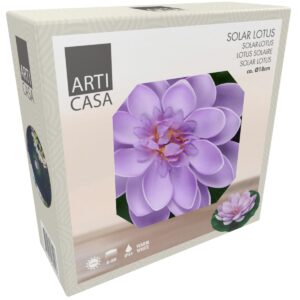 SAULĖS ENERGIJA ĮKRAUNAMAS ŠVIEČIANTIS VANDENS LELIJOS LOTOSO ŽIEDAS 18CM VIOLETINIS 1085395 - Image 4