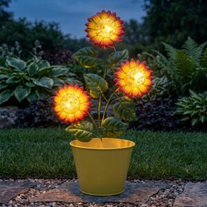 SAULĖS ENERGIJOS LEMPA SAULĖGRĄŽOS VAZONE 3 LED GELTONA 1083124 - Image 6