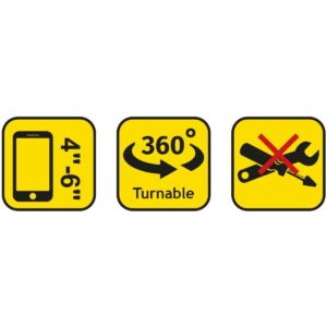 SILIKONINIS DVIRAČIO LAIKIKLIS TELEFONUI DUNLOP, SUKIOJAMAS 360°, JUODAS 1042923 - Image 10
