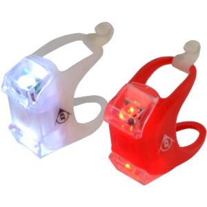 SILIKONINIŲ LED DVIRAČIO ŽIBINTŲ RINKINYS PRIEKINIS GALINIS DELUXE 2 LED DUNLOP 417929 - Image 2