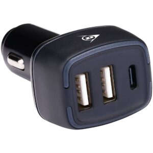 AUTOMOBILINIS ĮKROVIKLIS MULTI 2x USB A + USB C DUNLOP 242194