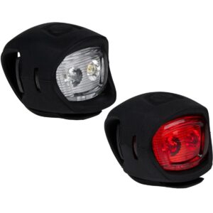 SILIKONINIŲ LED DVIRAČIO ŽIBINTŲ RINKINYS PRIEKINIS IR GALINIS BLACK DUNLOP 346205