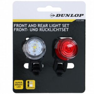 SILIKONINIŲ LED DVIRAČIO ŽIBINTŲ RINKINYS PRIEKINIS IR GALINIS APVALŪS BLACK DUNLOP 346212 - Image 4