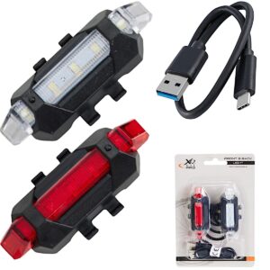 LED DVIRAČIO ŽIBINTŲ RINKINYS PRIEKINIS IR GALINIS XQMAX USB ĮKROVIMAS 466691
