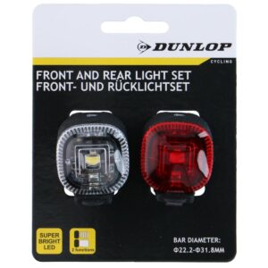SILIKONINIŲ LED DVIRAČIO ŽIBINTŲ RINKINYS PRIEKINIS GALINIS DUNLOP 346199 - Image 5