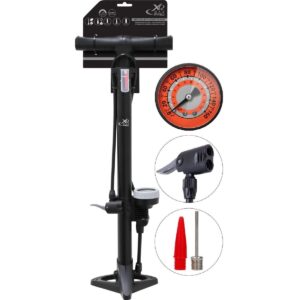 XQMAX PRO DVIRAČIO IR DIRBTUVIŲ POMPA 160Psi (11Bar) SU MANOMETRU, MAŽAS PAGRINDAS 101754