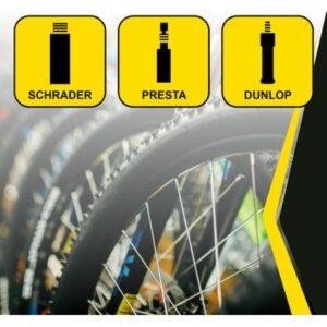 DIRBTUVĖS IR DVIRAČIO POMPA 230PSI (16BAR) SU MANOMETRU GELTONA DUNLOP 255255 - Image 8