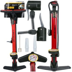 DUNLOP DVIRATININKO DIRBTUVIŲ POMPA 230 PSI (16Bar) SU MANOMETRU RAUDONA 573779