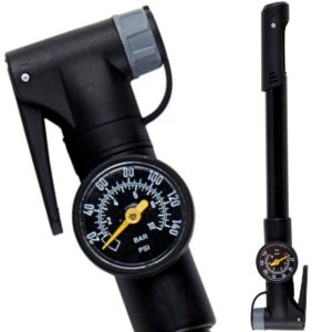 MINI DVIRAČIO POMPA SU MANOMETRU 120psi (8bar) JUODA DUNLOP 434285