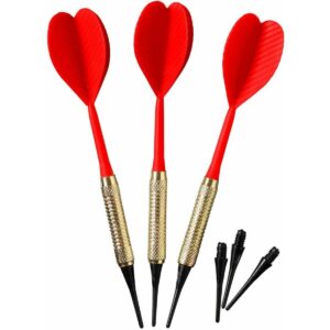 PLASTIKINĖS SMIGINIO STRĖLYTĖS DART 3VNT SAUGIOS RAUDONOS BEST SPORTING 1050201