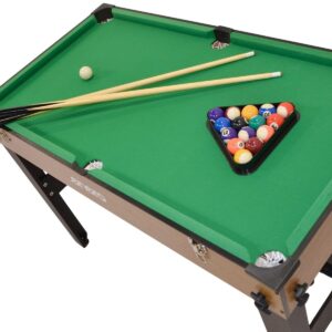 3-IN-1 ŽAIDIMŲ STALAS WOODEN STALO FUTBOLAS BILIARDAS ORO RITULYS 121x61x81CM 1056036 - Image 4