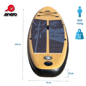 RINKINYS - PRIPUČIAMA SUP LENTĖ 145KG NEPTUN WOODEN ENERO 320x76x15CM 1039473 - Image 3