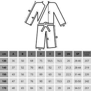 KIMONO ENERO JUDO AIKIDO 140CM BALTAS 1020525 - Image 6