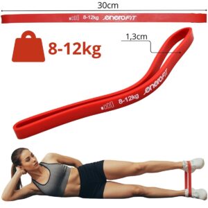 GUMINĖ PASIPRIEŠINIMO JUOSTA TRENIRUOTĖMS FITNESS CROSSFIT MINI BAND 8-12KG ENERO FIT 1011547 - Image 4