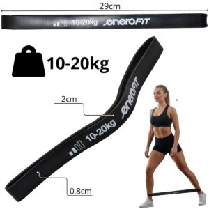 GUMINĖ PASIPRIEŠINIMO JUOSTA TRENIRUOTĖMS FITNESS CROSSFIT MINI BAND 10-20KG ENERO FIT 1011554 - Image 3