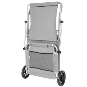SULANKSTOMAS PAPLŪDIMIO GULTAS SU STOGELIU IR RATUKAIS 116x62x62-90CM PILKAS 1055787 - Image 3