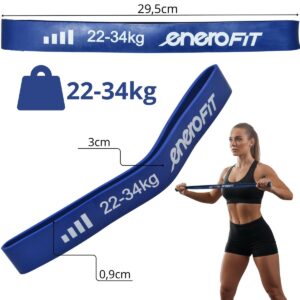 GUMINĖ PASIPRIEŠINIMO JUOSTA TRENIRUOTĖMS FITNESS CROSSFIT MINI BAND 22-34KG ENERO FIT 1011578 - Image 3