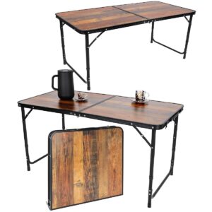 SULANKSTOMAS TURISTINIS KEMPINGO STALAS 120X60X70/62/55CM MEDINIS 1055237