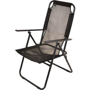 SULANKSTOMA TURISTINĖ KĖDĖ SU PORANKIAIS 61x66x65-108CM JUODA 1065519 - Image 2