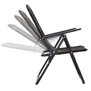 SULANKSTOMA TURISTINĖ KĖDĖ SU PORANKIAIS 61x66x65-108CM JUODA 1065519 - Image 6