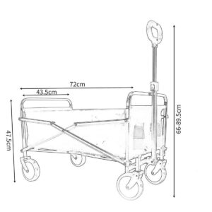 SULANKSTOMAS TURISTINIS PAPLŪDIMIO VEŽIMĖLIS 72x44x50CM SU RANKENA 1041360 - Image 2