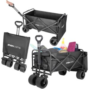 SULANKOMAS TURISTINIS PAPLŪDIMIO VEŽIMĖLIS DELUXE 90x57x73-96CM SU RANKENA JUODAS 1056081