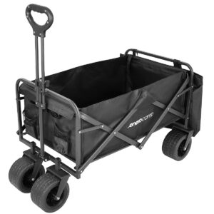 SULANKOMAS TURISTINIS PAPLŪDIMIO VEŽIMĖLIS DELUXE 90x57x73-96CM SU RANKENA JUODAS 1056081 - Image 6