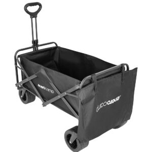 SULANKOMAS TURISTINIS PAPLŪDIMIO VEŽIMĖLIS DELUXE 90x57x73-96CM SU RANKENA JUODAS 1056081 - Image 7