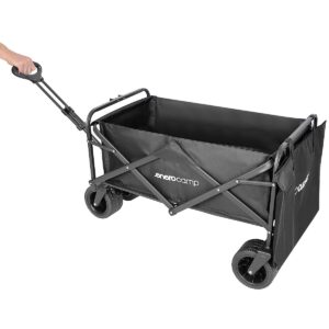 SULANKOMAS TURISTINIS PAPLŪDIMIO VEŽIMĖLIS DELUXE 90x57x73-96CM SU RANKENA JUODAS 1056081 - Image 8