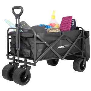 SULANKOMAS TURISTINIS PAPLŪDIMIO VEŽIMĖLIS DELUXE 90x57x73-96CM SU RANKENA JUODAS 1056081 - Image 9