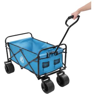 SULANKSTOMAS TURISTINIS PAPLŪDIMIO VEŽIMĖLIS DELUXE 66x48x90CM SU RANKENA MĖLYNAS 1060767 - Image 7