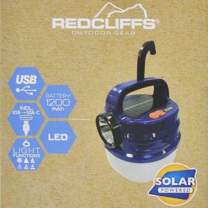 STOVYKLAVIMO ŽIBINTUVĖLIS LEMPA ĮKROVIMAS USB IR SAULĖS ENERGIJA REDCLIFFS 908191 - Image 8